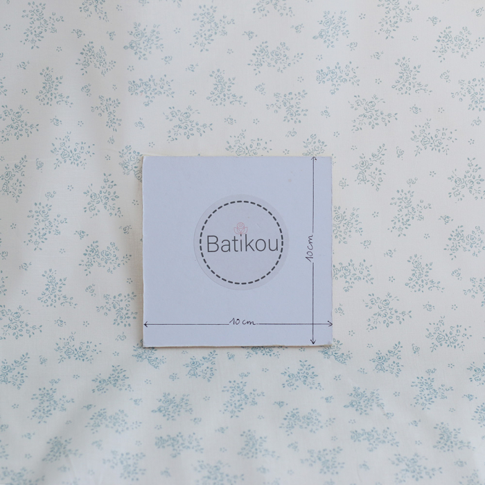Renée - Batiste de coton douce à imprimé fleuri bleu