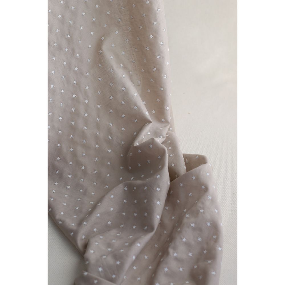 copy of Voile de coton organique broderies bleu