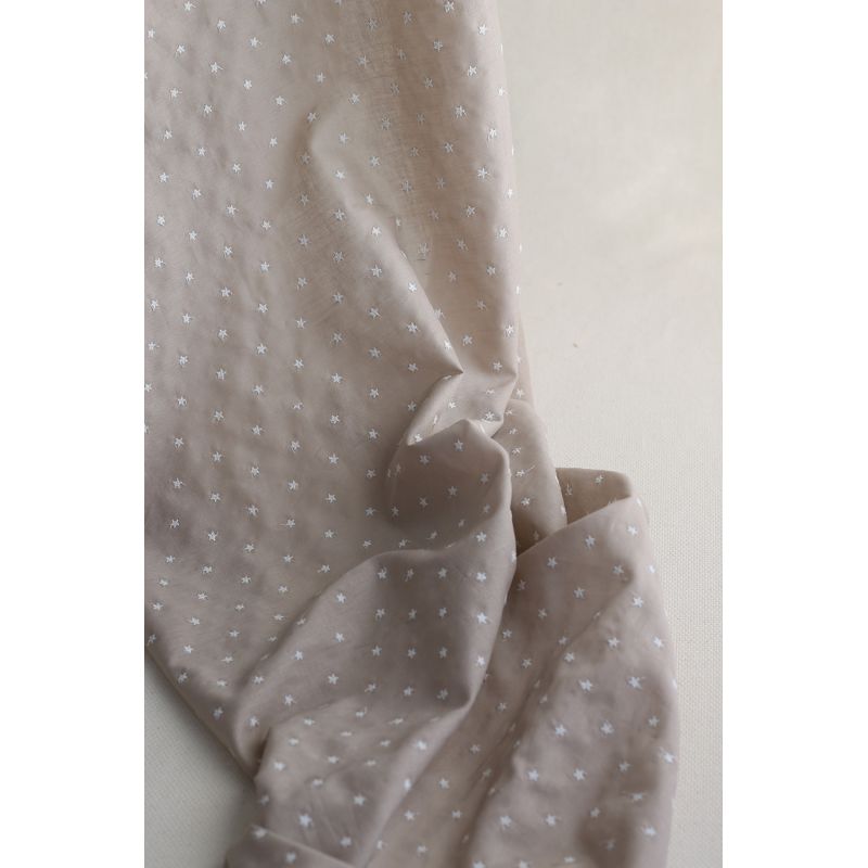 copy of Voile de coton organique broderies bleu