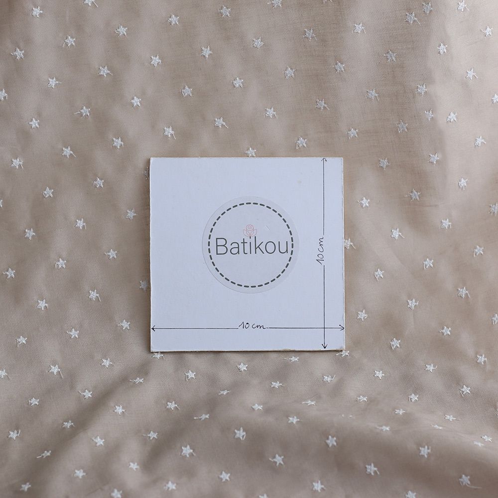 copy of Voile de coton organique broderies bleu