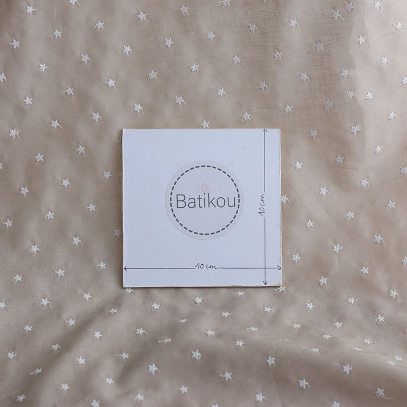 copy of Voile de coton organique broderies bleu