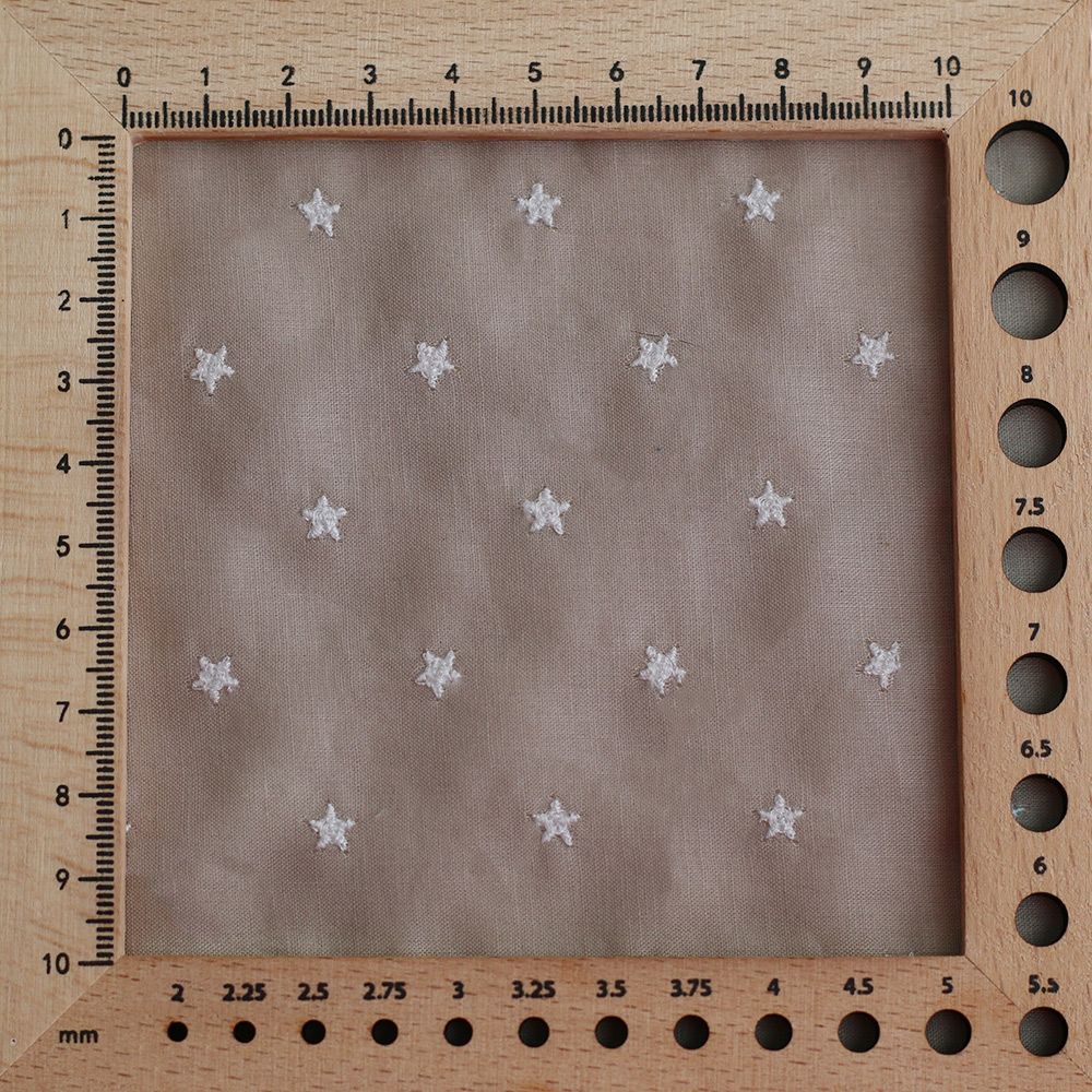 copy of Voile de coton organique broderies bleu