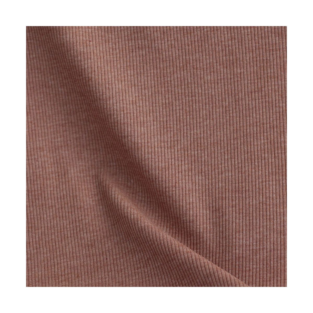 Jersey coton côtes fines coloris terracotta nude chiné Jersey coton côtes fines coloris terracotta nude chiné