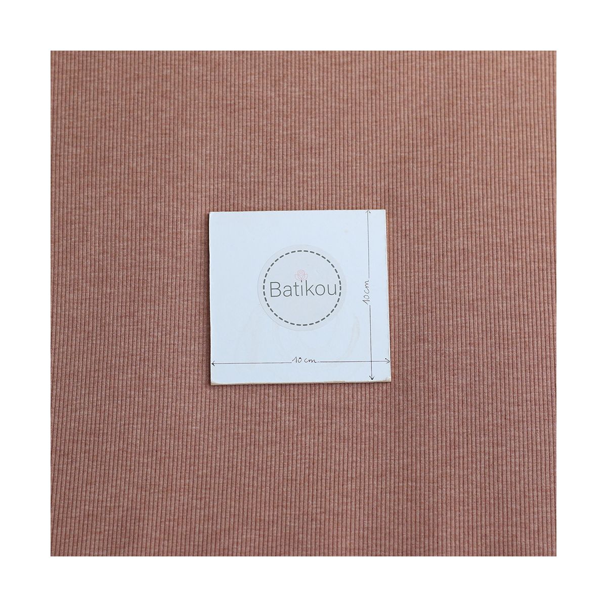 Jersey coton côtes fines coloris terracotta nude chiné Jersey coton côtes fines coloris terracotta nude chiné
