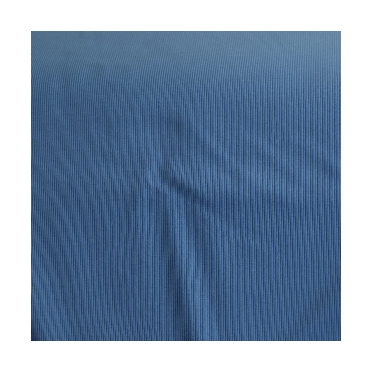 Jersey coton côtes fines coloris bleu jean Jersey coton côtes fines coloris bleu jean