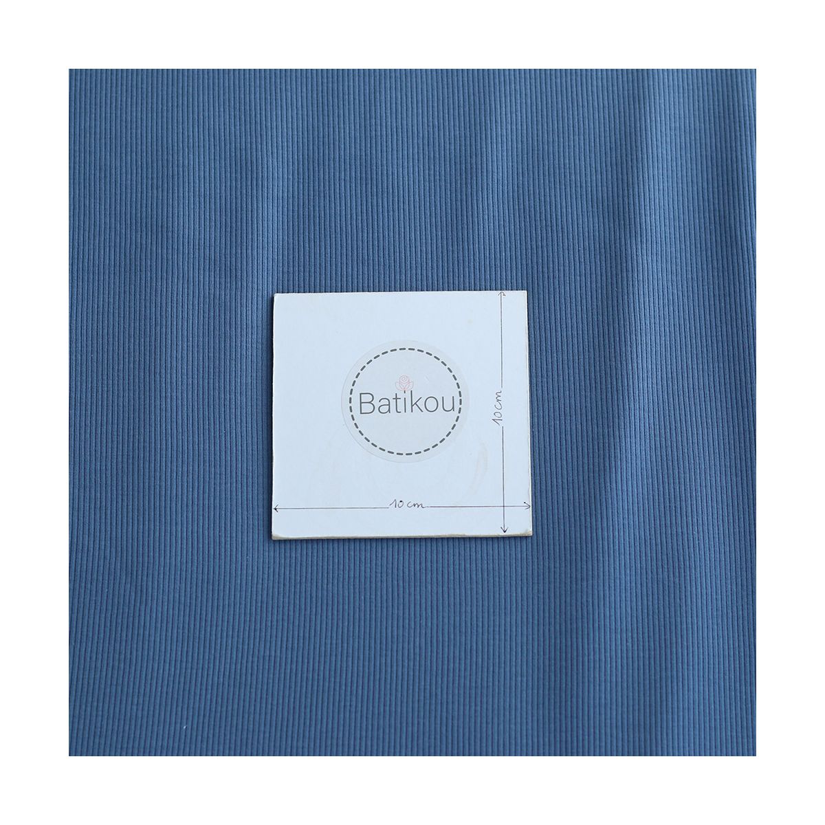Jersey coton côtes fines coloris bleu jean Jersey coton côtes fines coloris bleu jean