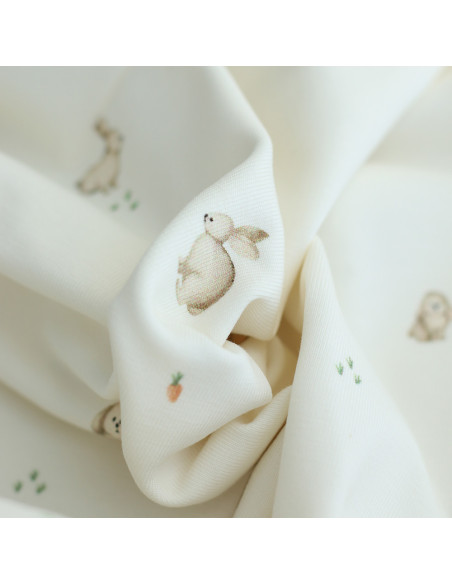 Jersey coton à motifs petits lapins