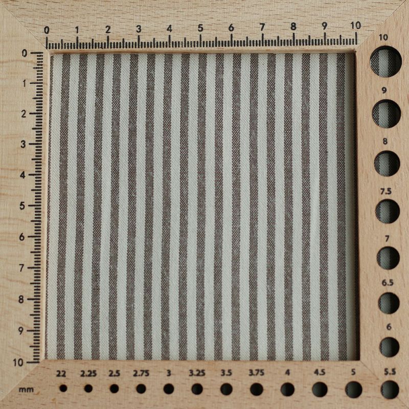 Coton tissé rayures écru et café