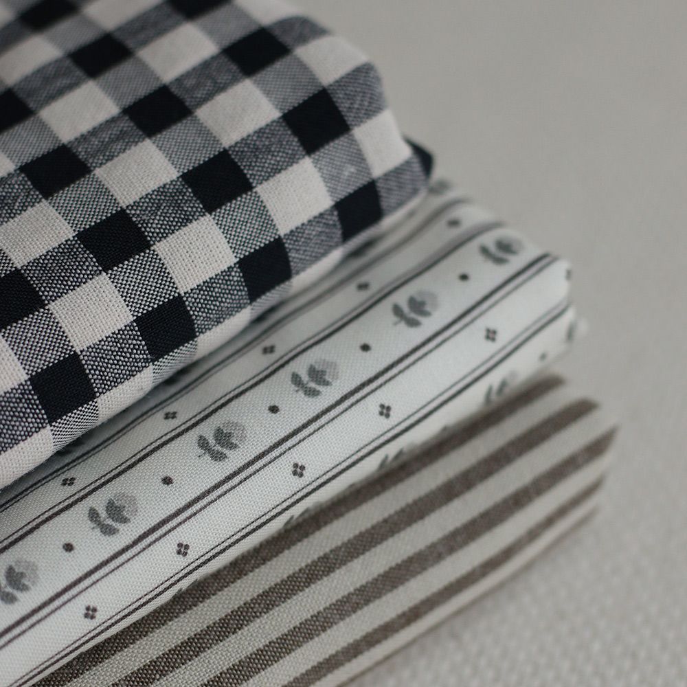 Coton tissé rayures écru et café