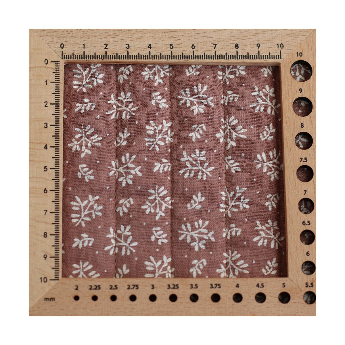 Meesya - Tissu matelassé double gaze coton double face chataigne