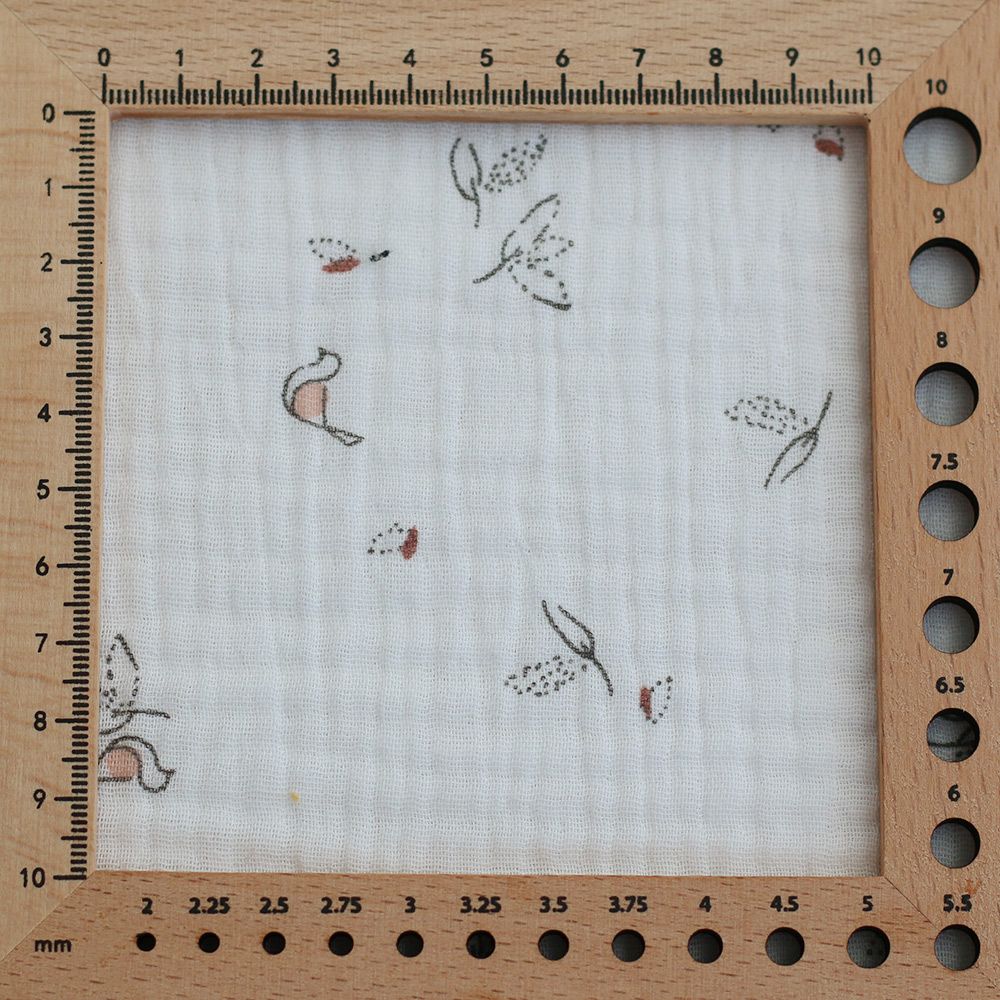 Isao - Double gaze de coton motif petits oiseaux