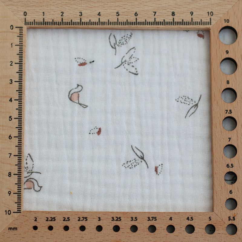 Isao - Double gaze de coton motif petits oiseaux