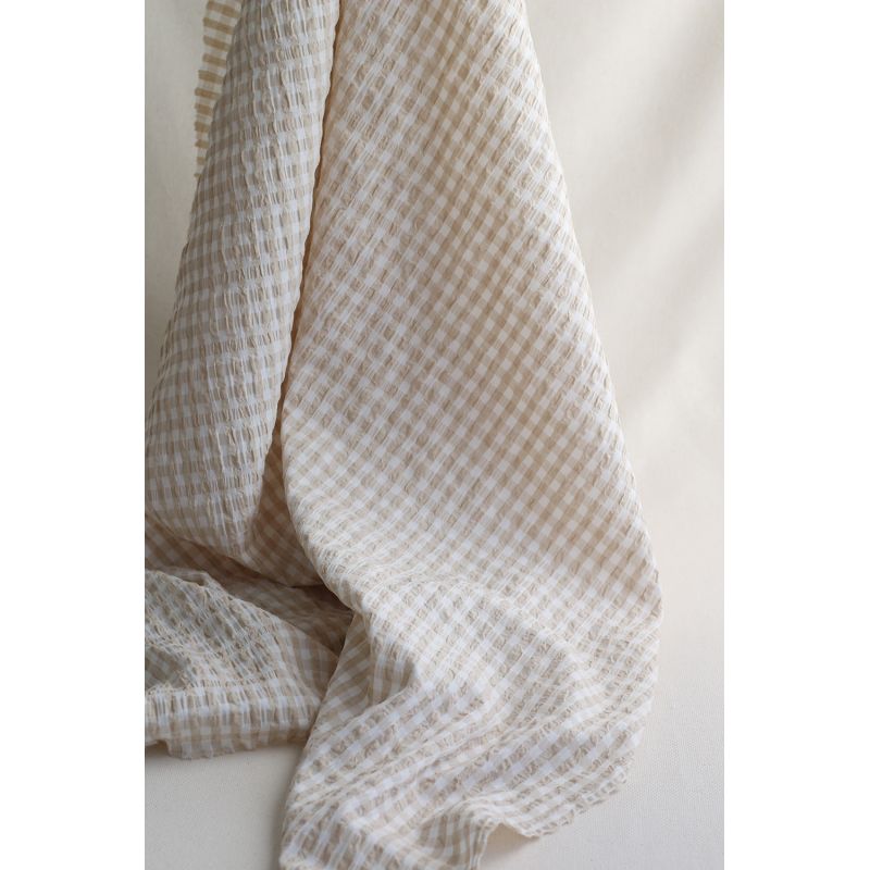 copy of Seersucker / Coton gaufré vichy moyen 7mm Vieux rose