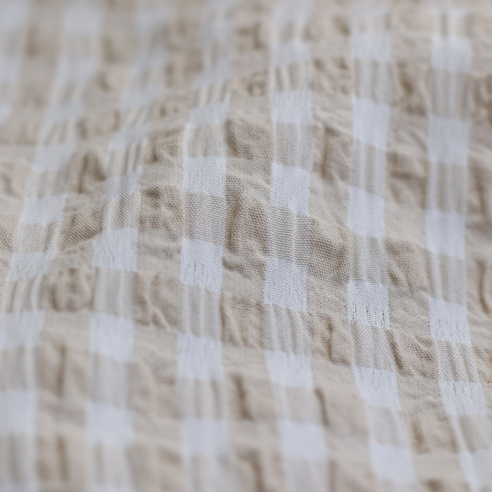 copy of Seersucker / Coton gaufré vichy moyen 7mm Vieux rose