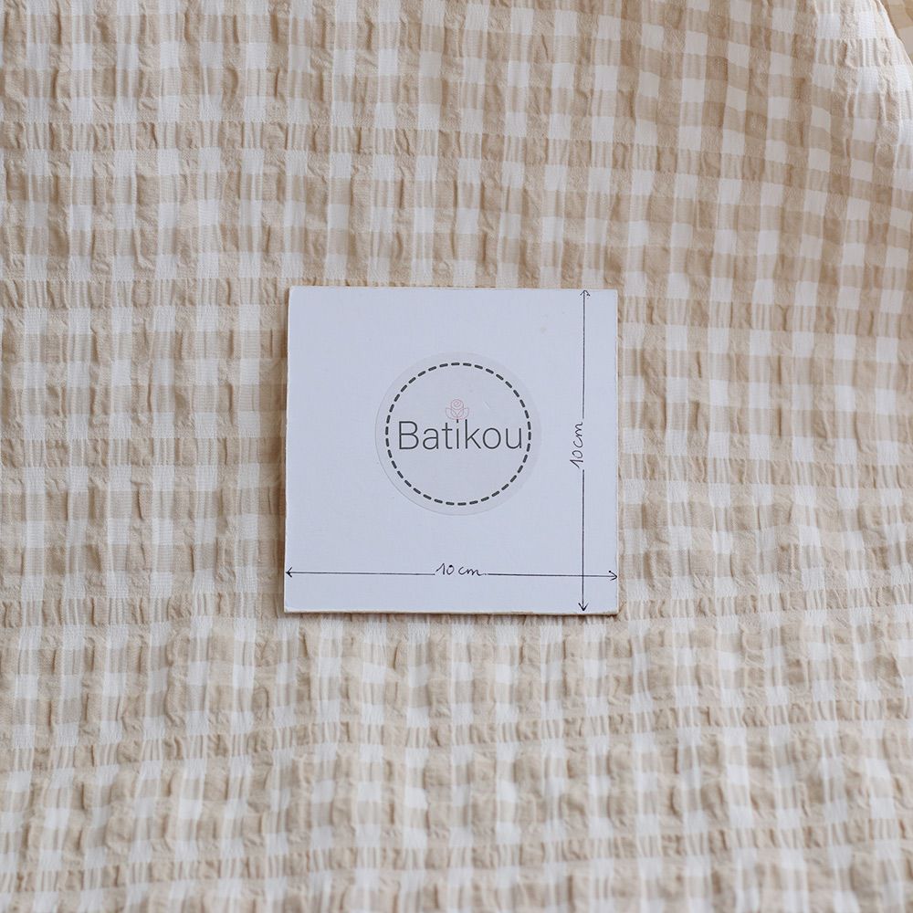 copy of Seersucker / Coton gaufré vichy moyen 7mm Vieux rose