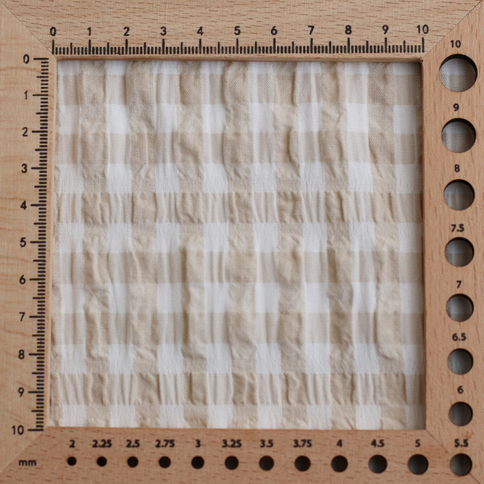 copy of Seersucker / Coton gaufré vichy moyen 7mm Vieux rose