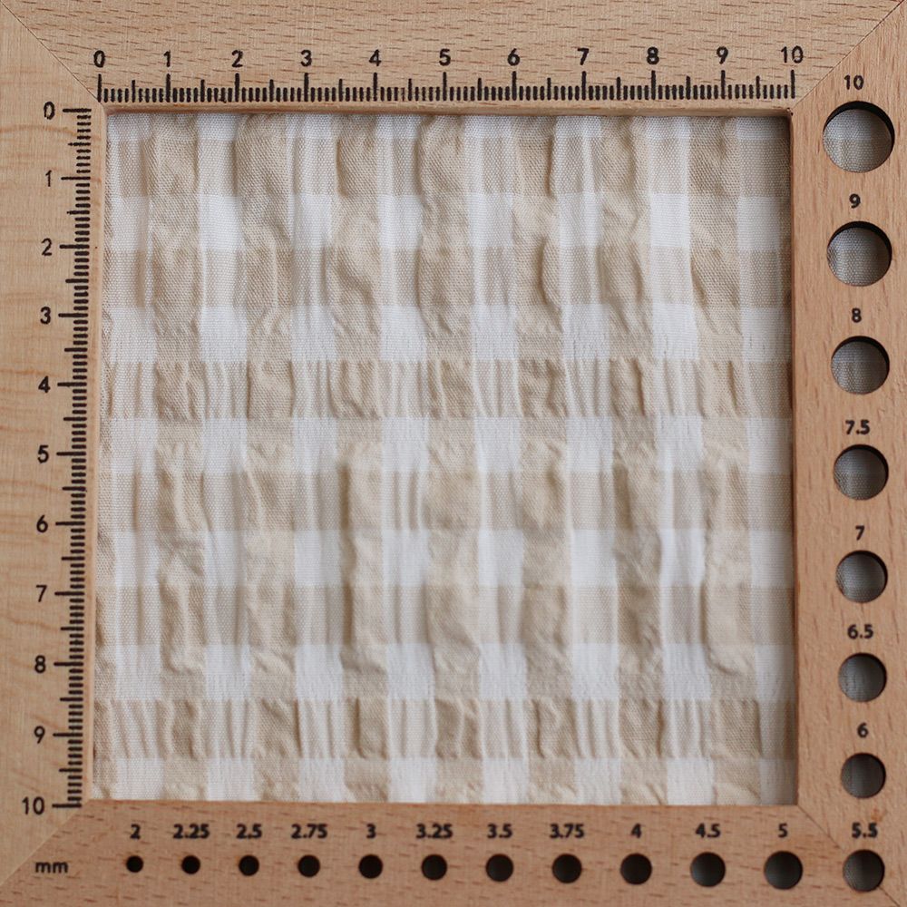 copy of Seersucker / Coton gaufré vichy moyen 7mm Vieux rose