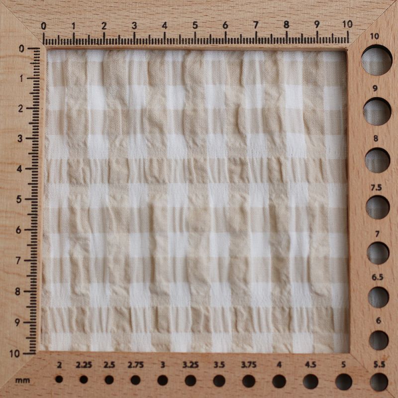 copy of Seersucker / Coton gaufré vichy moyen 7mm Vieux rose