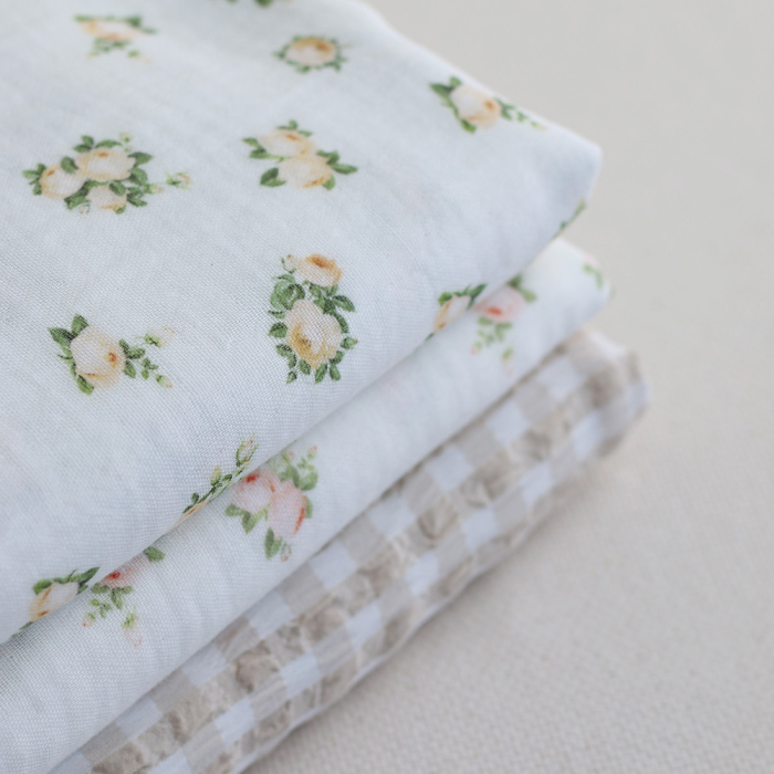 copy of Seersucker / Coton gaufré vichy moyen 7mm Vieux rose