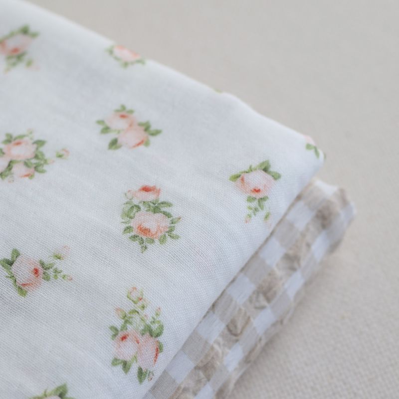 copy of Seersucker / Coton gaufré vichy moyen 7mm Vieux rose