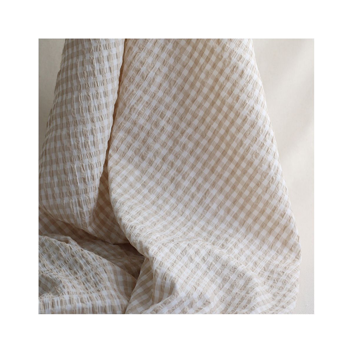 copy of Seersucker / Coton gaufré vichy moyen 7mm Vieux rose copy of Seersucker / Coton gaufré vichy moyen 7mm Vieux rose