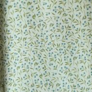 Jersey coton côtes fines à motif baies bleu et vert