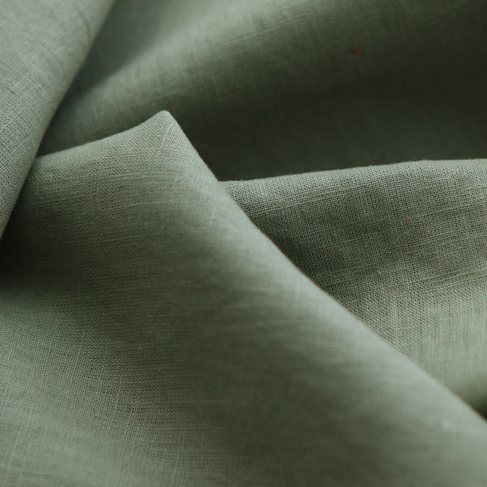 Lin lavé fin coloris vert olive