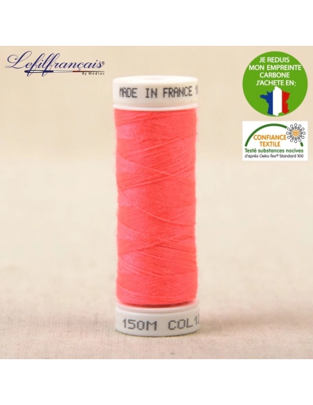 Fil à coudre polyester 150m coloris fluo