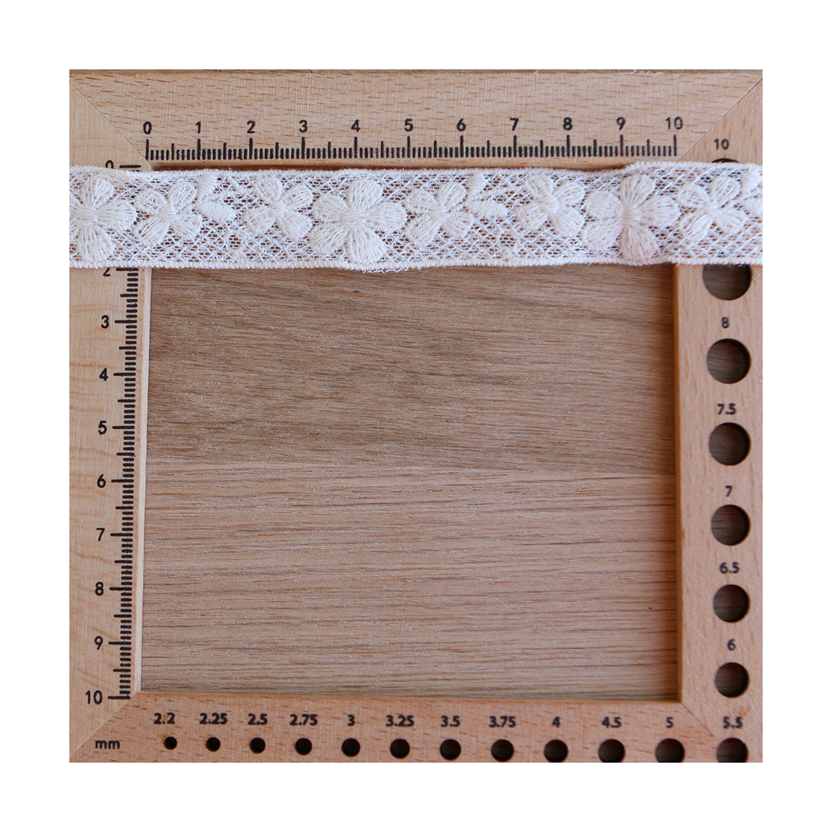 Galon tulle souple crème broderie coton brodé 20mm x 1m