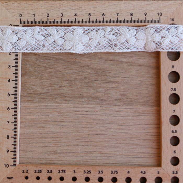 Galon tulle souple crème broderie coton brodé 20mm x 1m