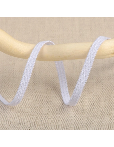 Elastique plat souple 5mm blanc x 1m