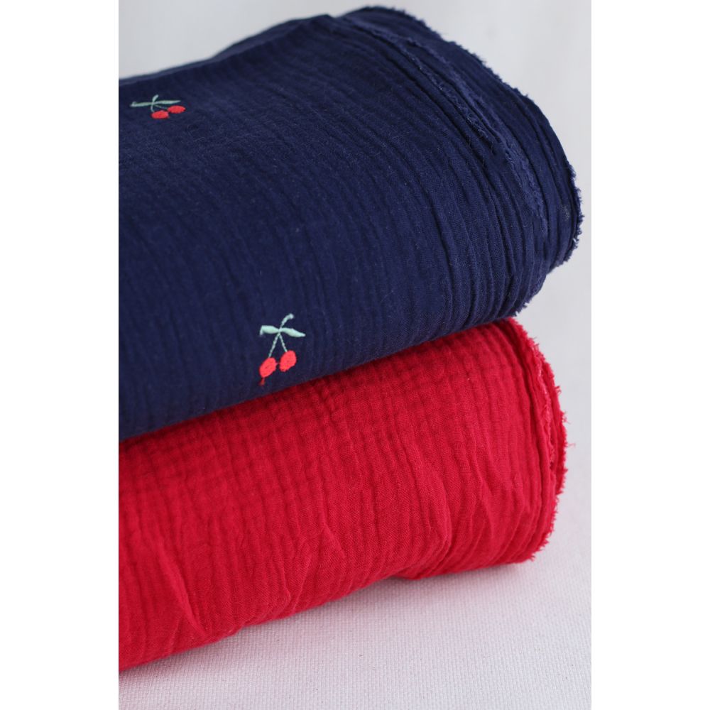 copy of Double gaze de coton unie jaune citron