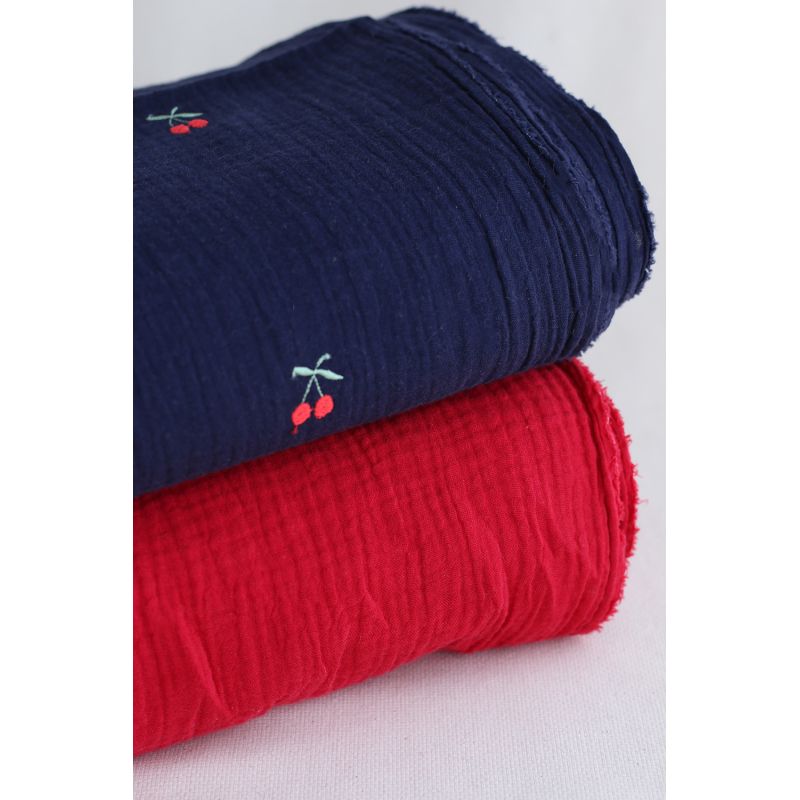 copy of Double gaze de coton unie jaune citron