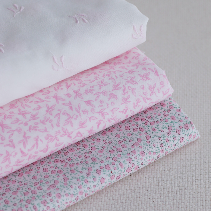 copy ofAlexane - Popeline coton organique fleuri rose et vert