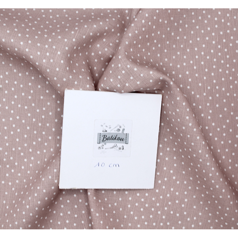 Tissu lin coton lavé à pois