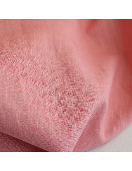 Lin lavé coloris Corail