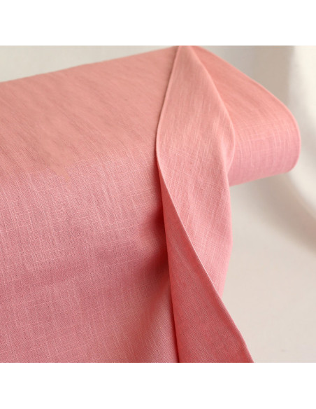 Lin lavé coloris Corail clair