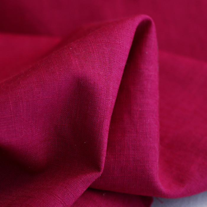 Lin lavé coloris framboise
