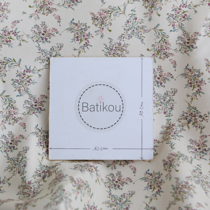 Stefie - Tissu sergé / twill de coton organique imprimé fleuri