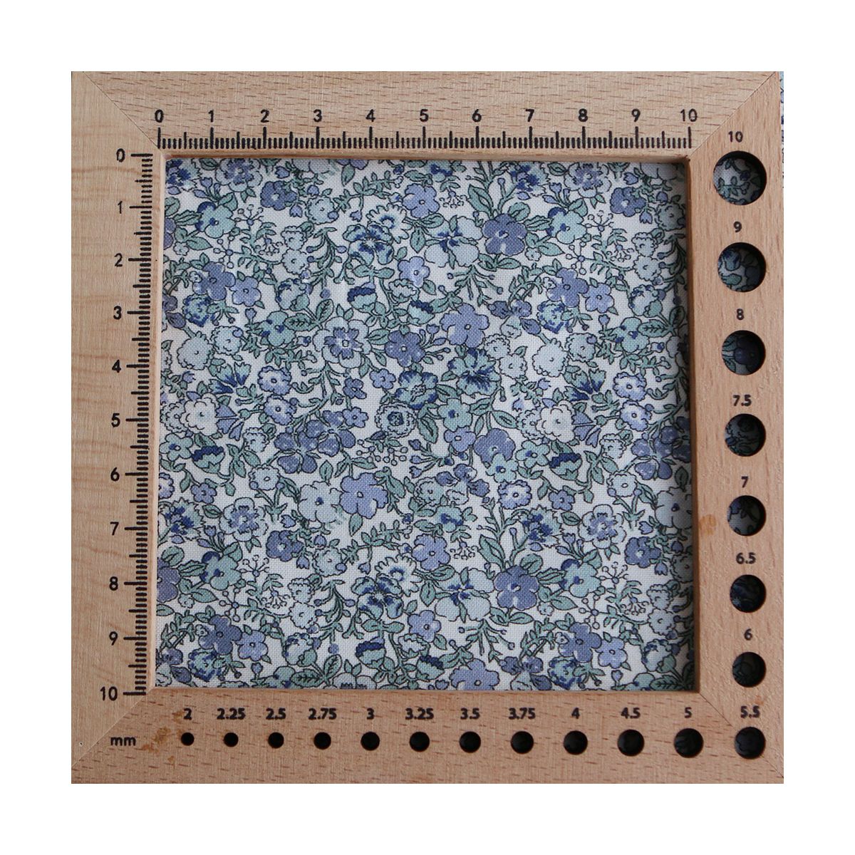 Opheline - Popeline douce coton organique fleuri bleu