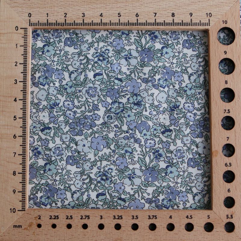 Opheline - Popeline douce coton organique fleuri bleu