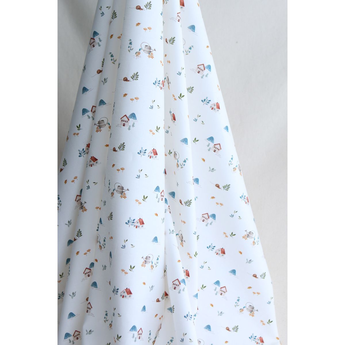 Mathurin - Tissu sergé / twill de coton organique imprimé ferme