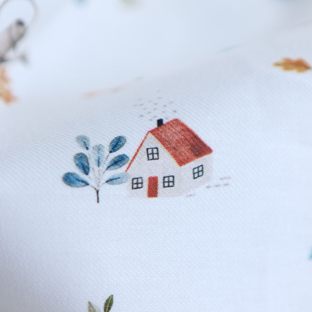 Mathurin - Tissu sergé / twill de coton organique imprimé ferme