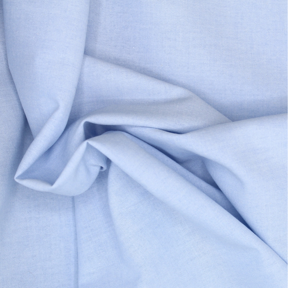 Chambray coton bleu ciel uni