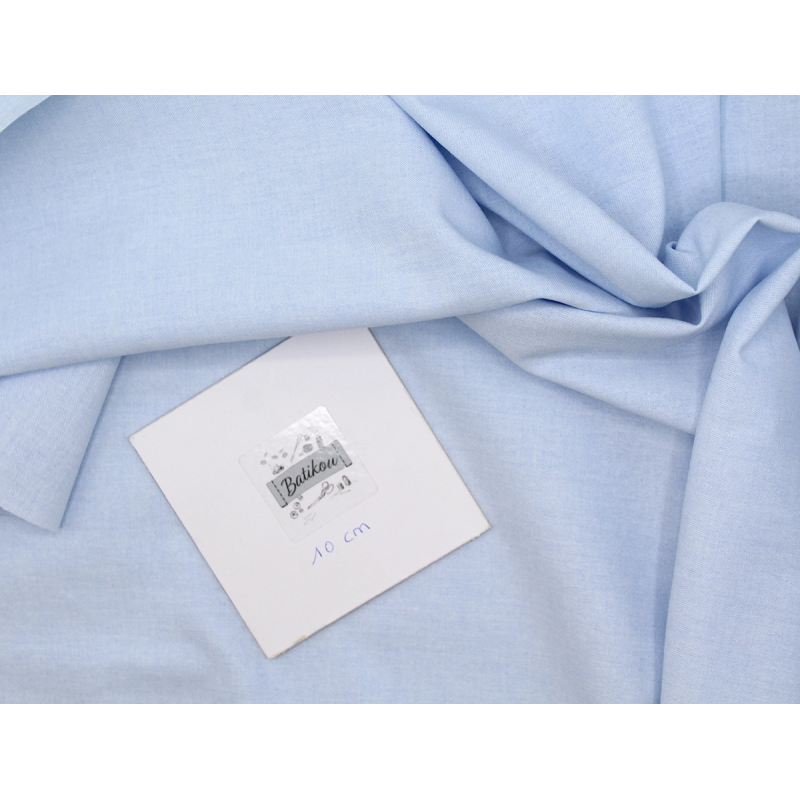 Chambray coton bleu ciel uni
