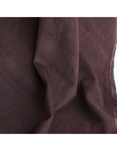 Velours milleraies coton organique coloris Chocolat