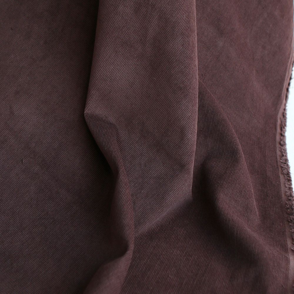 Velours milleraies coton organique coloris Chocolat