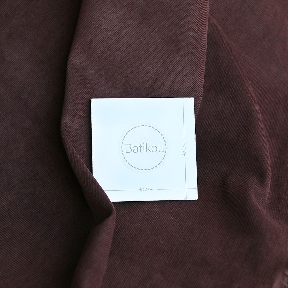 Velours milleraies coton organique coloris Chocolat