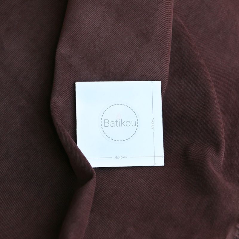 Velours milleraies coton organique coloris Chocolat