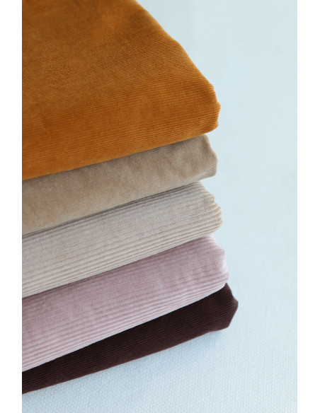 Velours milleraies coton organique coloris ambre